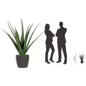 Planta artificial de aloe vera PAPERFLOW, 450 mm, hojas de polietileno, tallo de plástico, verde, 1 unidad (PAALOE45)