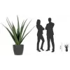 Planta artificial de aloe vera PAPERFLOW, 450 mm, hojas de polietileno, tallo de plástico, verde, 1 unidad (PAALOE45)