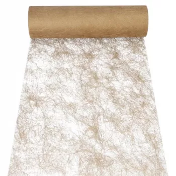 Camino de mesa/cinta decorativa PAPSTAR Sizoflor, dorado, 75% poliéster, 25% poliamida, impermeable, 1 unidad (37063)