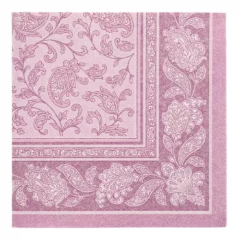 PAPSTAR ROYAL Collection Ornaments Servilletas, lila, 4 capas, 400 x 400 mm, plegado 1/4, 50 unidades 37025