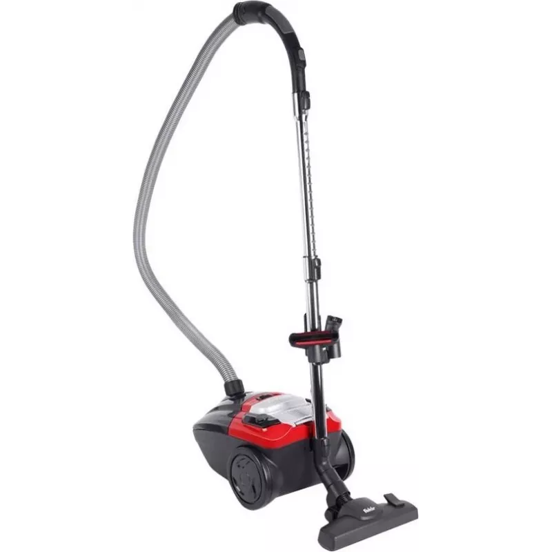 Fakir 3843003 Aspirador de suelo, 700 W, bolsa de polvo 3 L, filtro HEPA, aspirador en seco, rojo/negro