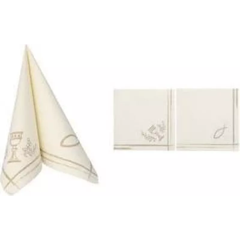 PAPSTAR Servilletas ROYAL Collection Communion / Confirmation, 40 x 40 cm, plegado 1/4, 3 capas, tissue premium, blancas, 50 unidades (37042)