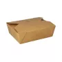 Papstar 87611 Recipiente desechable para alimentos de cartón con recubrimiento PLA, marrón, 1000 ml (100 unidades)