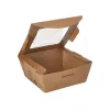 Papstar 87250 Recipiente desechable para alimentos de cartón con recubrimiento PLA, marrón, 750 ml, 50 unidades