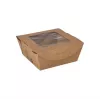 Papstar 87250 Recipiente desechable para alimentos de cartón con recubrimiento PLA, marrón, 750 ml, 50 unidades