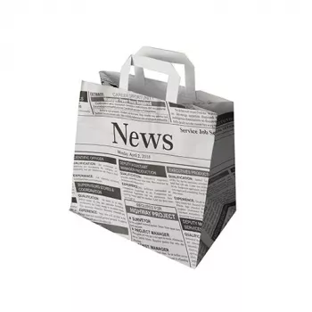 PAPSTAR Bolsa de papel kraft tipo periódico 260 x 170 x 250 mm, 70 g/m², carga de 5 kg, asa integrada, 1 unidad 87055