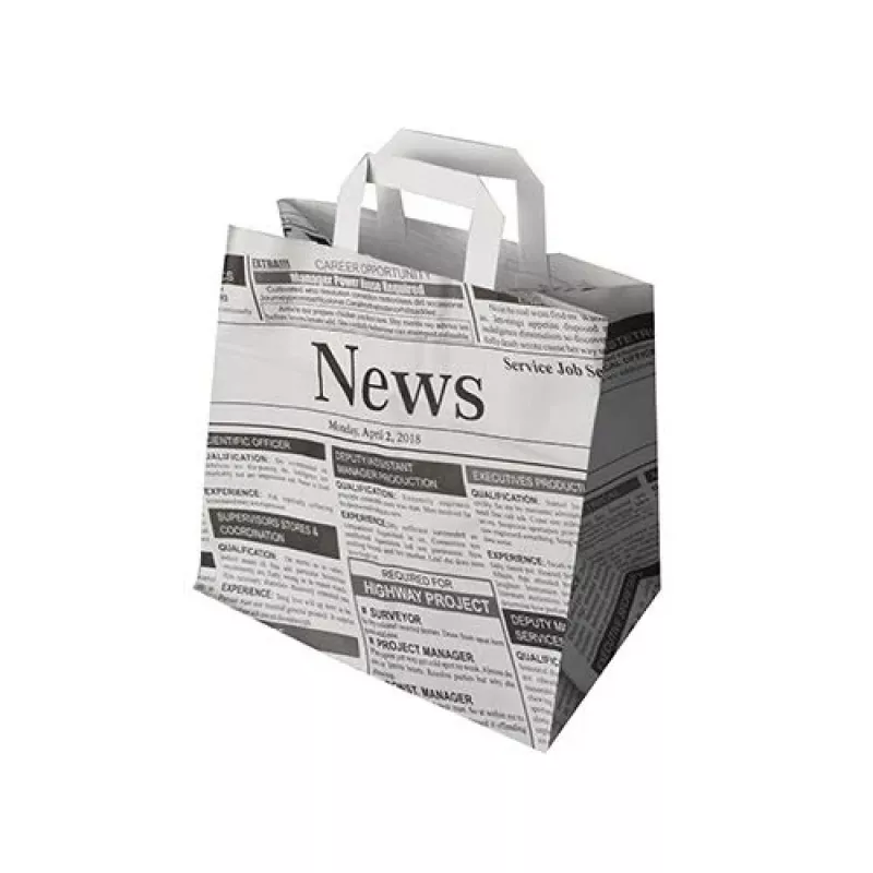PAPSTAR Bolsa de papel kraft tipo periódico 260 x 170 x 250 mm, 70 g/m², carga de 5 kg, asa integrada, 1 unidad 87055