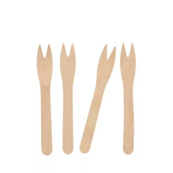 PAPSTAR pure tenedor para patatas fritas, madera de abedul, 121 mm, biodegradable, 1 ud. 82557