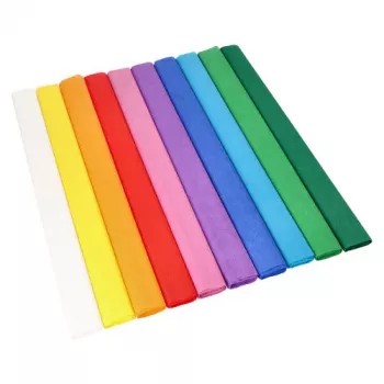 PAPSTAR rollos de papel crepé, 500 mm x 2,5 m, surtidos resistentes al agua sin desteñir, en rollo, 1 rollo (37037)