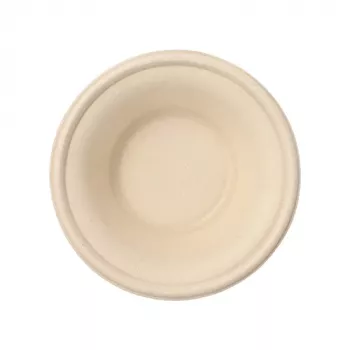 PAPSTAR Pure bandeja de caña de azúcar, redonda, 380 ml, natural sin blanquear, compostable (1 ud.) 89872