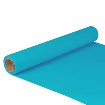Papstar 82210 rollo de camino de mesa de papel turquesa, 400 mm x 5 m, rectangular