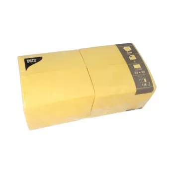 PAPSTAR servilletas Bistro, 330 x 330 mm, 3 capas, amarillo, plegado 1/8, tissue, retractiladas, 50 uds. 84580