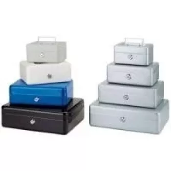 MAUL caja de caudales blanca 152x125x81 mm cerradura de cilindro compartimento de monedas extraíble 56101-02
