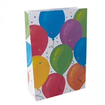 PAPSTAR bolsas de papel de fiesta globo, 190 x 280 x 70 mm, fondo cuadrado, fuelle lateral 70 mm, 1 ud. (88377)