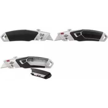 WEDO cúter de seguridad Profi Plus II, retracción automática de la cuchilla en 3 fases, plata/negro, 3 profundidades de corte, 1 ud. (78 851)