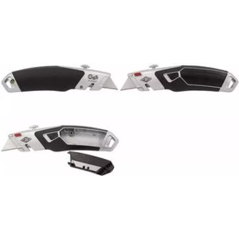 WEDO cúter de seguridad Profi Plus II, retracción automática de la cuchilla en 3 fases, plata/negro, 3 profundidades de corte, 1 ud. (78 851)