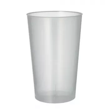 PAPSTAR vaso reutilizable PP, 0,5 L, transparente, pack de 30, 91 mm de diámetro, 140 mm de altura 89824
