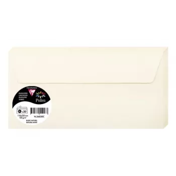 Pollen by Clairefontaine sobre DL, blanco natural 120 g/m², 110 x 220 mm, pH neutro, sin ácido, 1 ud. (56030C)