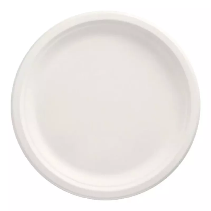 PAPSTAR pure plato de caña de azúcar, redondo, 260 mm, 50 uds., compostable, apto para microondas (89738)