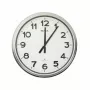 MAUL MAULride reloj de pared radiocontrolado, 610 mm de diámetro, marco de plástico plateado 9056195