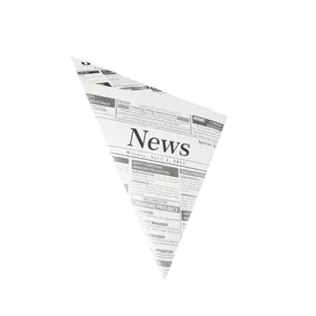 PAPSTAR cucurucho papel de periódico, 270 x 190 x 190 mm, sustituto de pergamino, 40 g/m², 125 g de capacidad, 1 ud. 86053