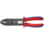 KNIPEX 97 49 25 alicate de crimpar para terminales y conectores aislados, crimpado trapezoidal, 0,5–6,0 mm² (20–10 AWG), negro con mangos multicomponente