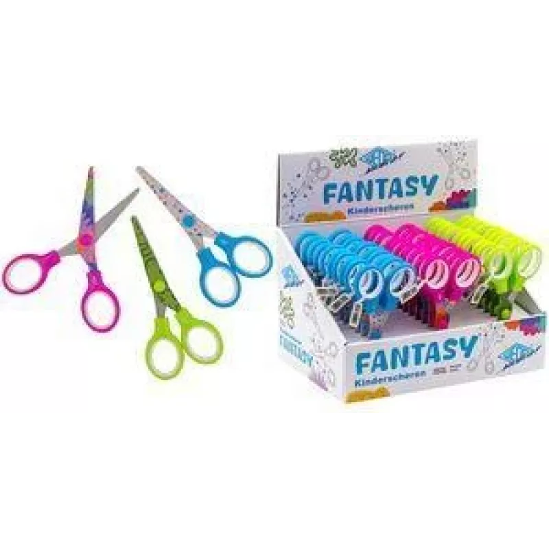 WEDO FANTASY tijeras de manualidades, diseños variados, para diestros, acero inoxidable, expositor de 30 73599