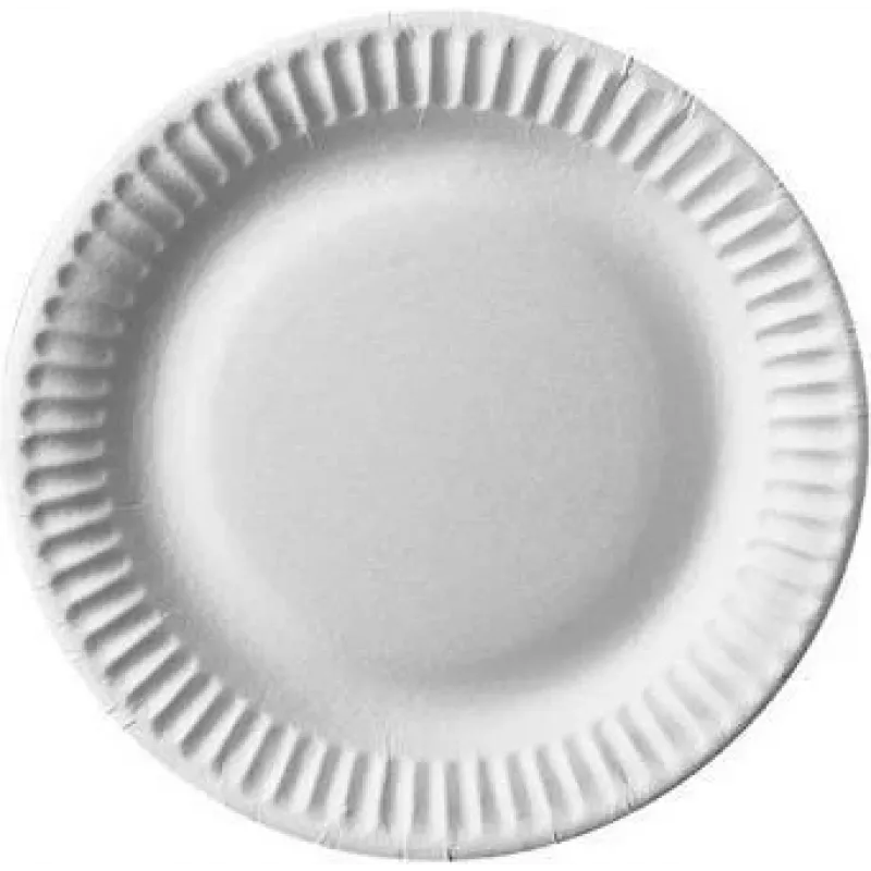 Papstar 11171 plato redondo de cartón blanco liso 100 uds.