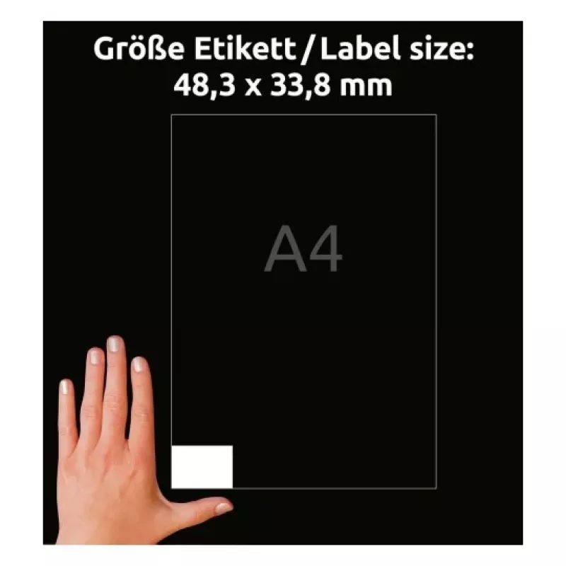 AVERY etiquetas universales 48,3 x 33,8 mm blancas con tecnología UltraGrip (paquete de 480) 4789