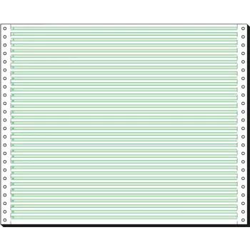 SIGEL 12370 papel continuo, perforación individual, líneas verdes, 305 x 375 mm, 60 g/m², 2000 hojas