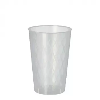 PAPSTAR vaso reutilizable, 0,25 L, transparente, pack de 40, diámetro 70 mm, altura 105 mm, apto para lavavajillas (89820)