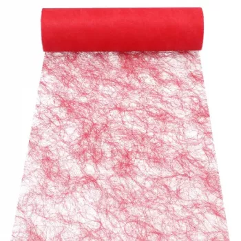 PAPSTAR Sizoflor camino de mesa/cinta decorativa, rojo, 75% poliéster 25% poliamida, impermeable, resistente al desgarro, 1 ud. 37062