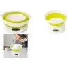 Little Balance LB 8064 balanza de cocina plegable con bol, blanco/verde claro, 5 kg