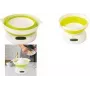 Little Balance LB 8064 balanza de cocina plegable con bol, blanco/verde claro, 5 kg