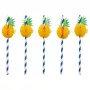 PAPSTAR pajitas de papel de piña, 200 mm, azul/blanco, 250 uds. (87780)
