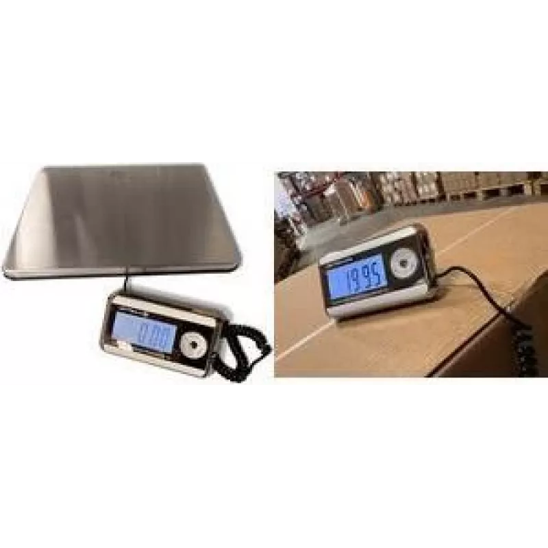 Little Balance LB 8371 Pro e-200 báscula digital para paquetes, capacidad 200 kg, precisión 50 g, plataforma de acero inoxidable, pantalla LCD separada