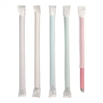 PAPSTAR pajitas de papel, 200 mm, 12 mm de diámetro, colores variados, sostenibles, 250 uds. (88852)
