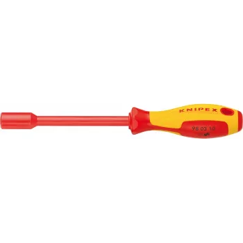 Destornillador de vaso KNIPEX 98 03 13, vaso hexagonal de 13 mm, acero cromo-vanadio, 235 mm