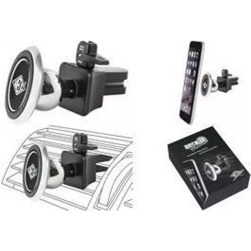 Soporte magnético de ventilación para coche WEDO Dock-it Premium Mini para smartphones, negro/plata 60 15054