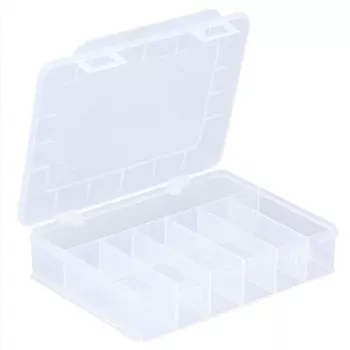 ALLIT EuroPlus Basic caja de surtido 18/7, polipropileno transparente de alto impacto, 7 compartimentos, negro 457180