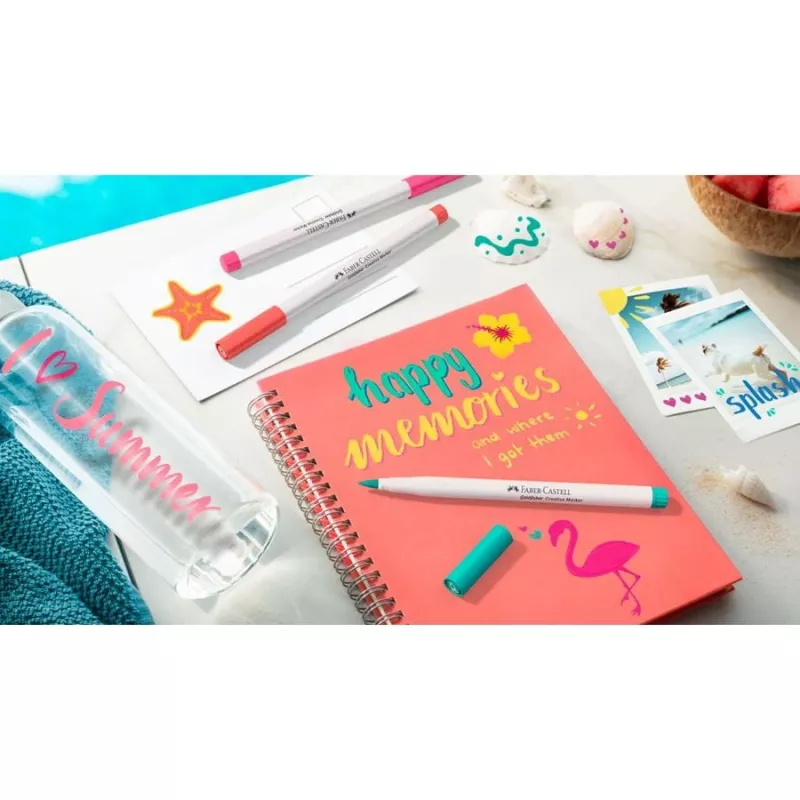 Faber-Castell Goldfaber Creative Marker Set, 6 colores diferentes, Holiday Vibes Edition, tinta a base de agua, punta pincel 161013
