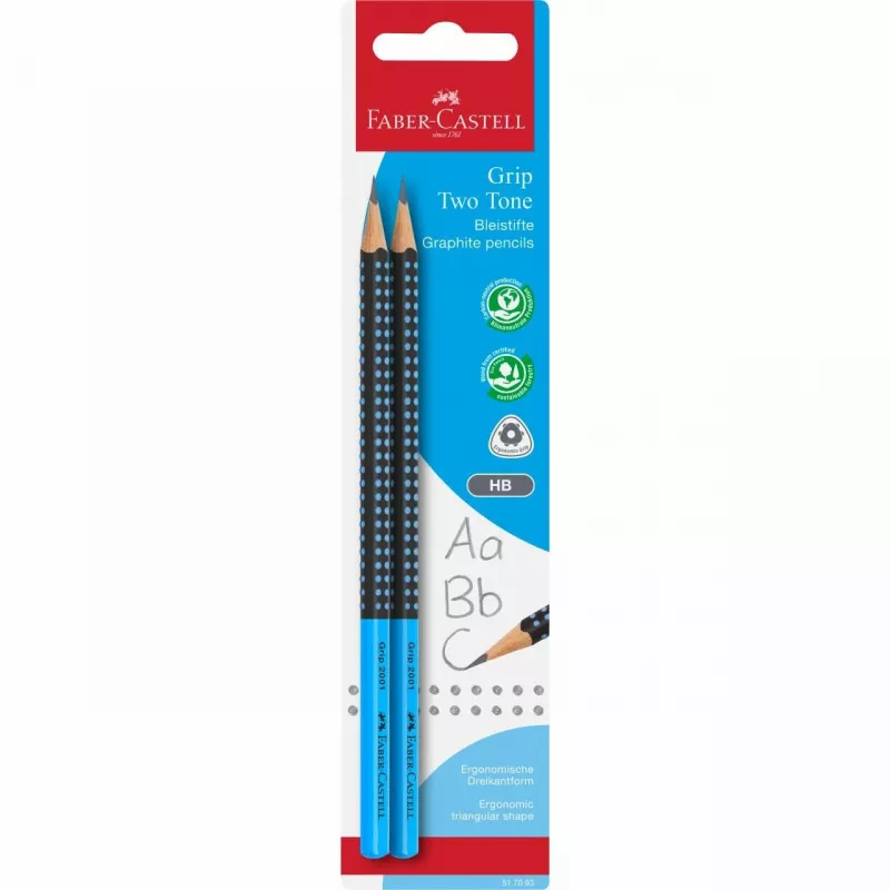 Faber-Castell GRIP 2001 TWO TONE Portaminas, 2,0 mm, zona Soft-Grip, blíster 517093
