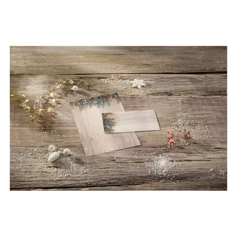 SIGEL Papel de cartas navideño Golden Greens motivo DIN A4 - 90 g/m² - A4 (DP664)
