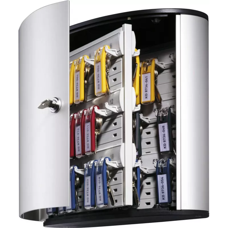 DURABLE KEY BOX 54 Armario de llaves con cerradura de cilindro, gris claro, acero, montaje en pared 195323