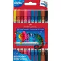 FABER-CASTELL Rotuladores de fibra de doble punta con purpurina, 10 colores diferentes, lavables, puntas de 3-5 mm y 1 mm 151107
