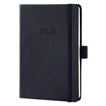 SIGEL Conceptum 2025 Agenda de bolsillo A6 Negra (C2513)