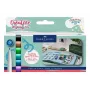 Faber-Castell Goldfaber Creative Set de rotuladores Creative Haven, 6 colores diferentes, tinta a base de agua, punta pincel 160603