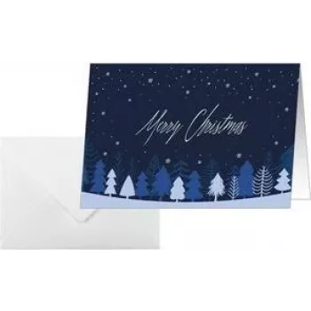 SIGEL DS635 Tarjeta de Navidad Snowflake Serenity A6 horizontal (A5) para inyección de tinta/láser/copiadora, cartulina blanca 250 g/m², 1 ud.