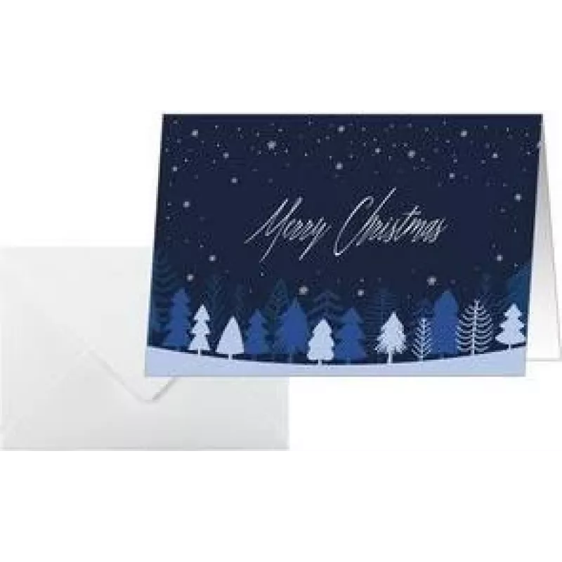 SIGEL DS635 Tarjeta de Navidad Snowflake Serenity A6 horizontal (A5) para inyección de tinta/láser/copiadora, cartulina blanca 250 g/m², 1 ud.