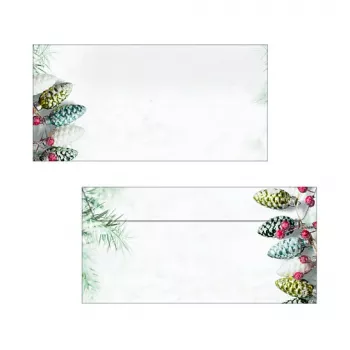 Sigel DU177 Christmas Garland Sobre DIN largo (DL, 110 x 220 mm), sin ventana, blanco/verde, 90 g/m², 50 uds.